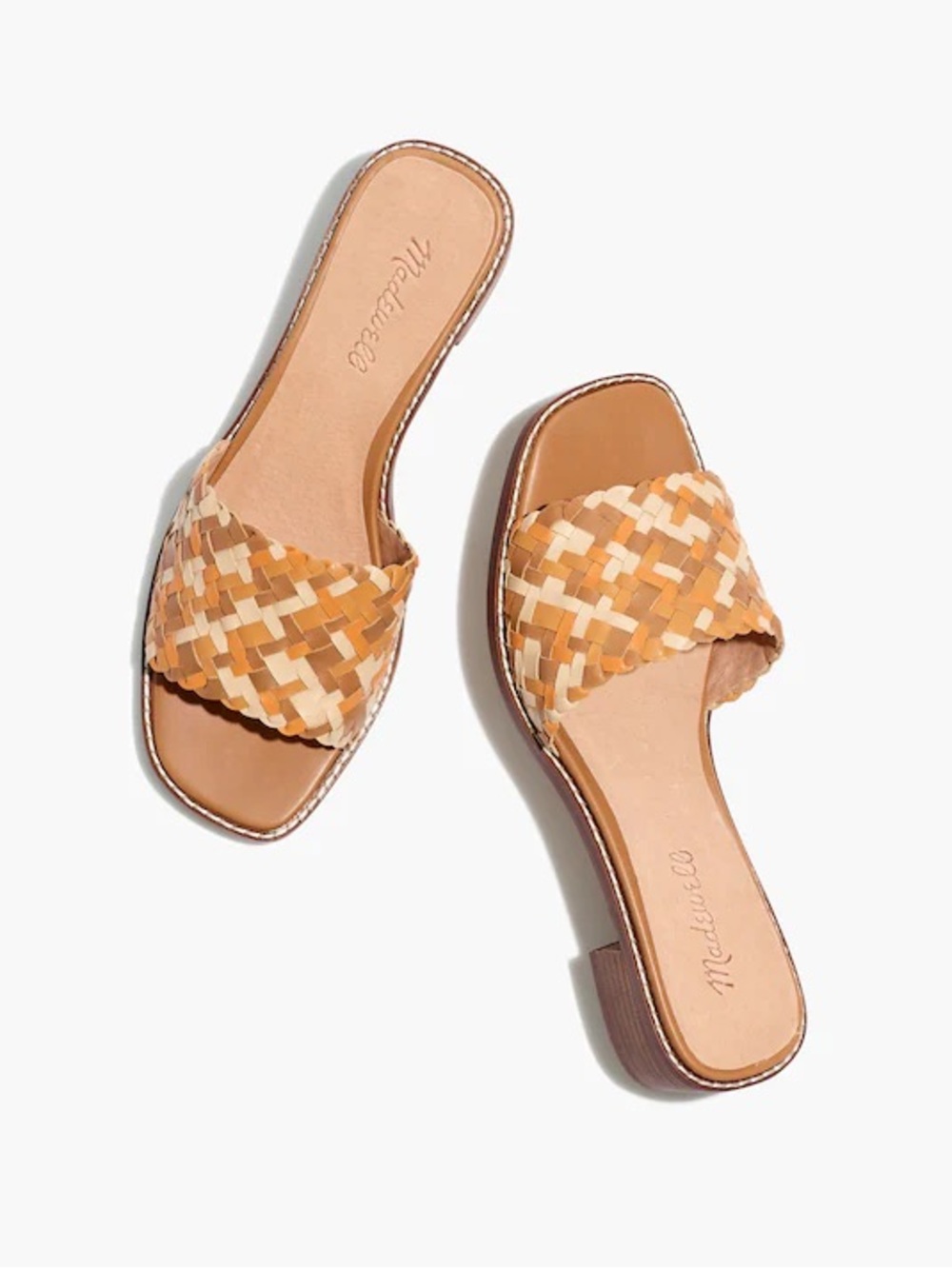 Madewell || The Cassady Mule Sandals Slides in Woven Leather Mulled Cider Tan 7